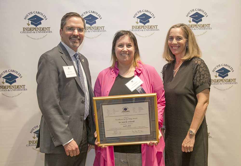 Anderson University 2022 SCICU Excellence In Teaching Award Winner - Dr. Joni M. Criswell