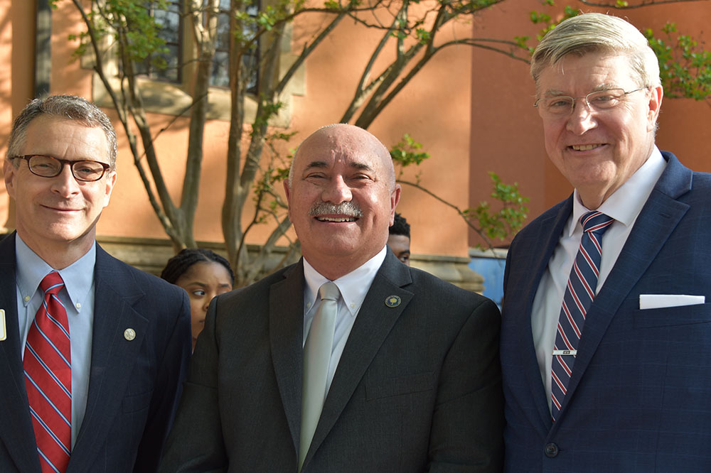 SCICU President Jeff Perez, S.C. Technical School System President Tim Hardee, and S.C. Commission on Higher Education President Rusty Monhollon welcomed students to Higher Ed Day.