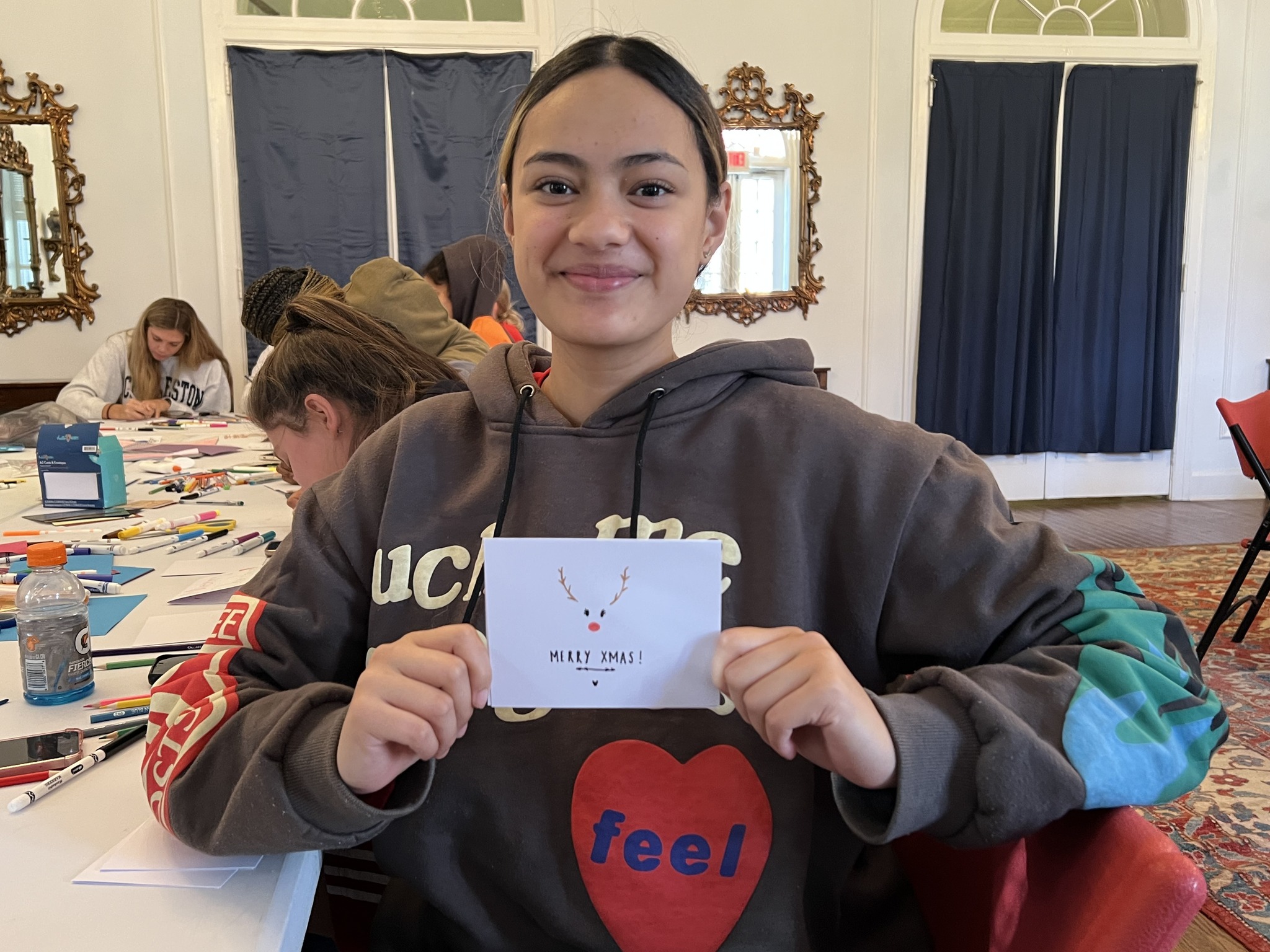 Newberry College students create cards for local nursing home residents