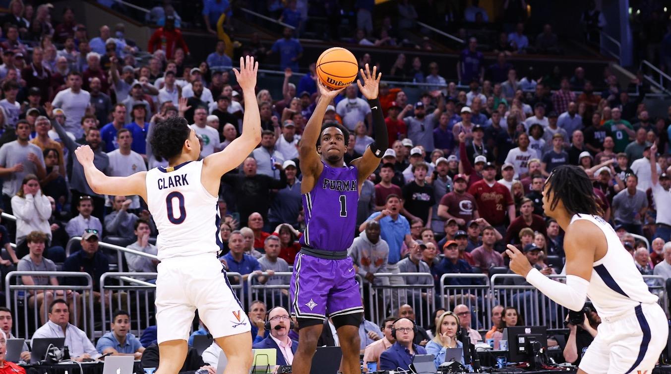 With a buzzer-beater three point shot, Furman upset Virginia in the first round of the NCAA Men's Basketball Tournament.