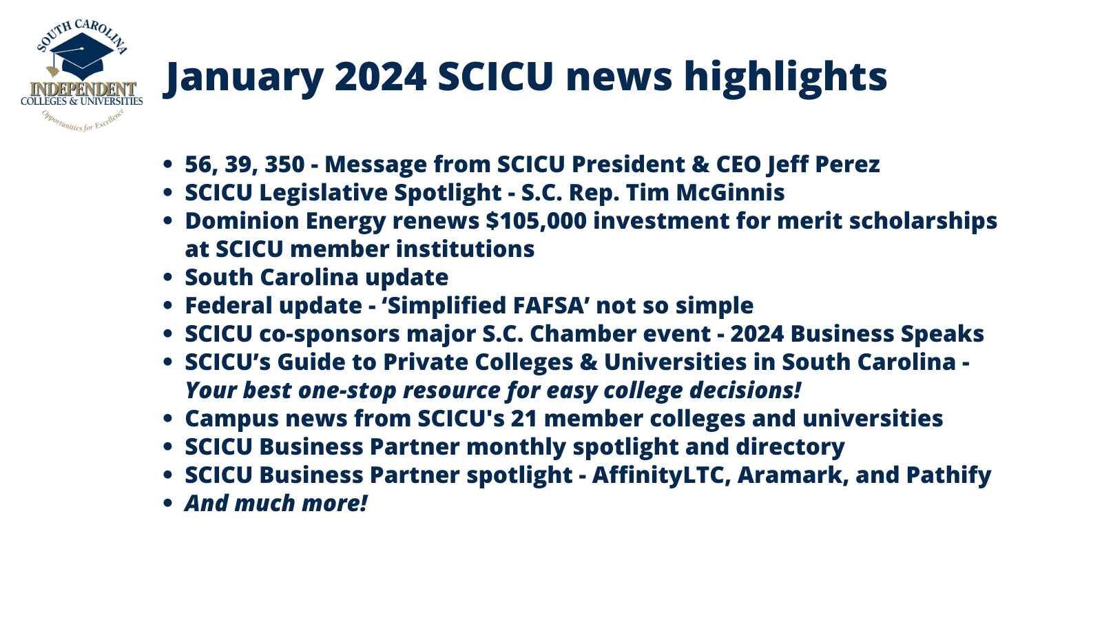 SCICU News and Notes newsletter