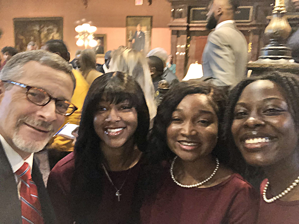 Claflin University students with SCICU President Jeff Perez at the 2024 SC HBCU Day at the State House.