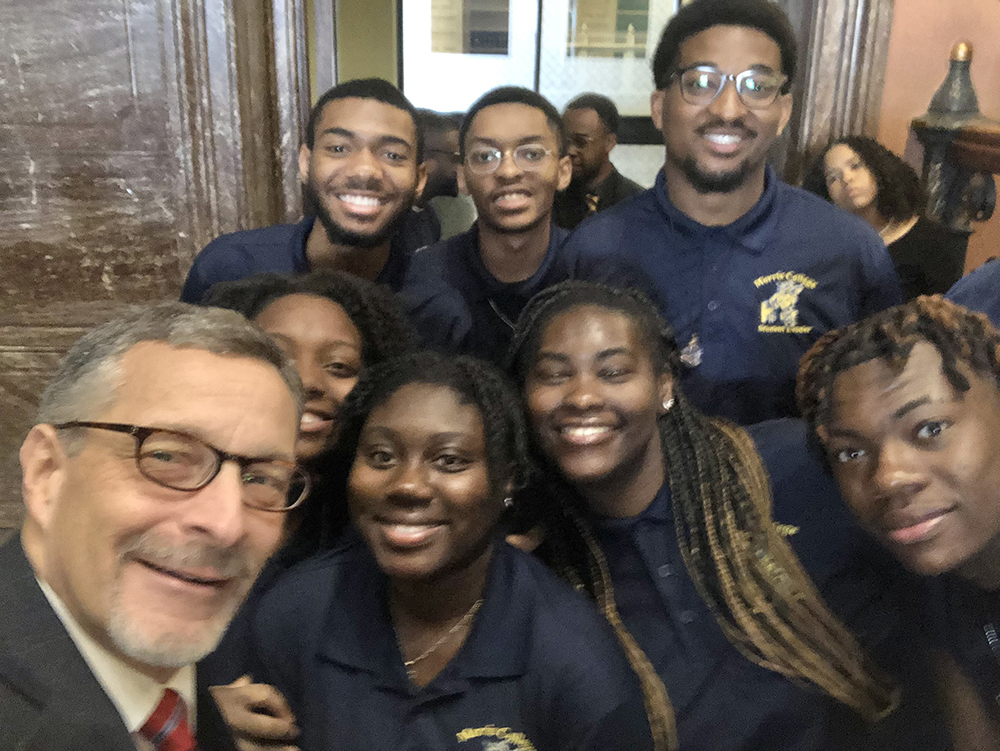 Morris College students with SCICU President Jeff Perez at the 2024 SC HBCU Day at the State House.