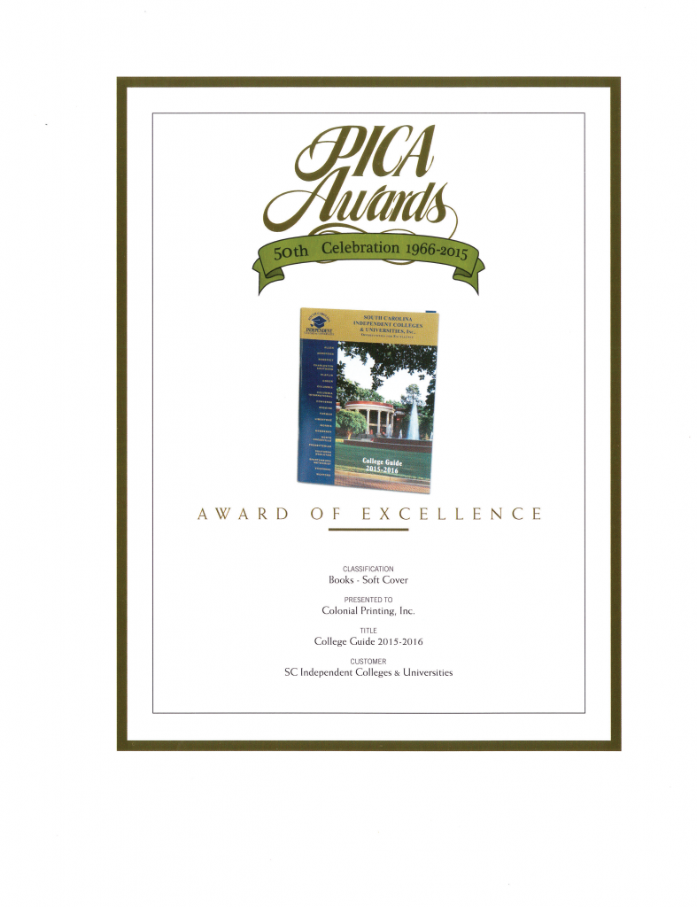 SCICU College Guide 2016 PICA Award