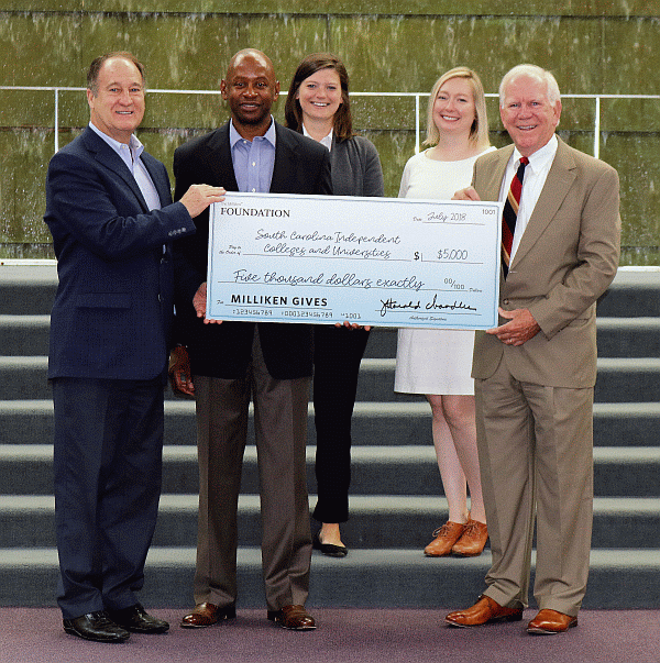 The Milliken Foundation is donating $5,000 to the SCICU undergraduate/faculty research programs.