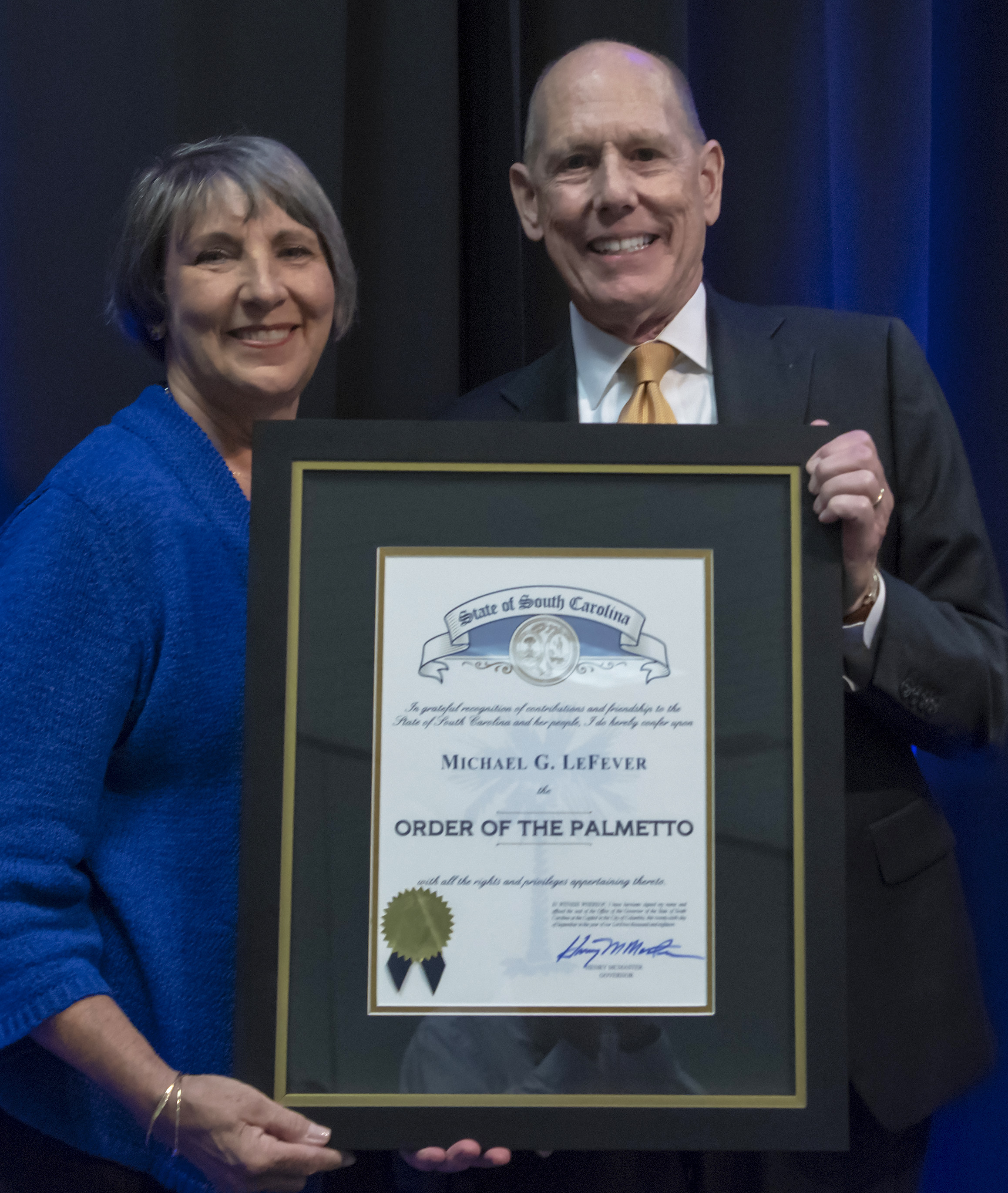 Mike LeFever, former SCICU President & CEO, has been awarded the Order of the Palmetto.