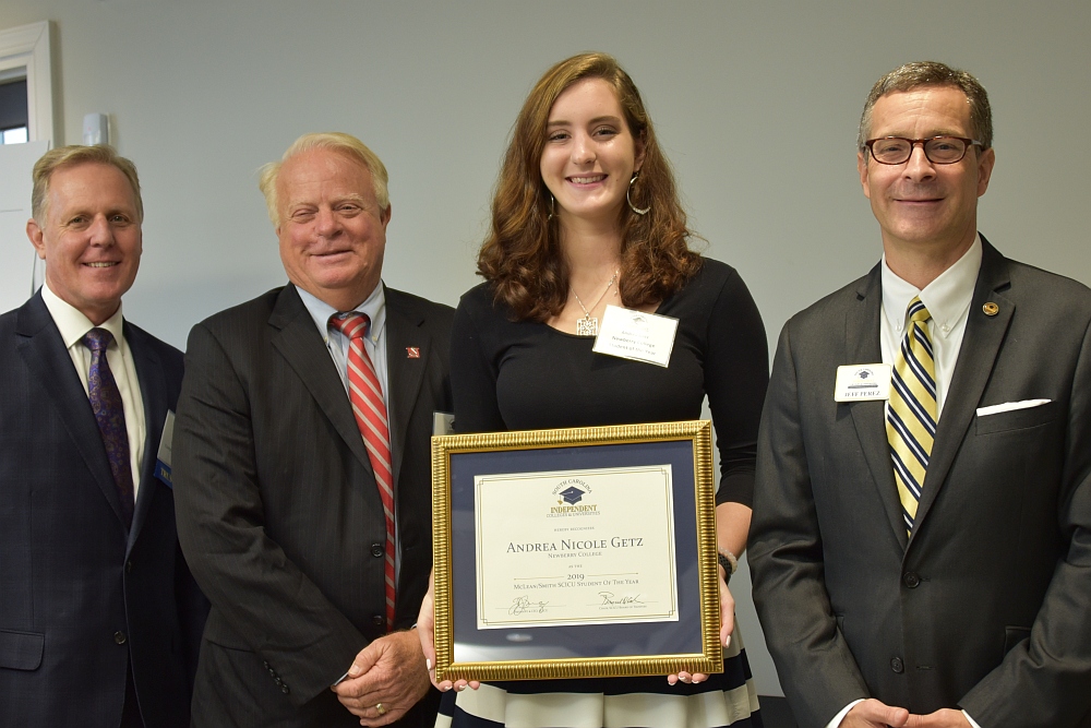 Newberry senior Andrea Getz is SCICU's 2019 Student of the Year.