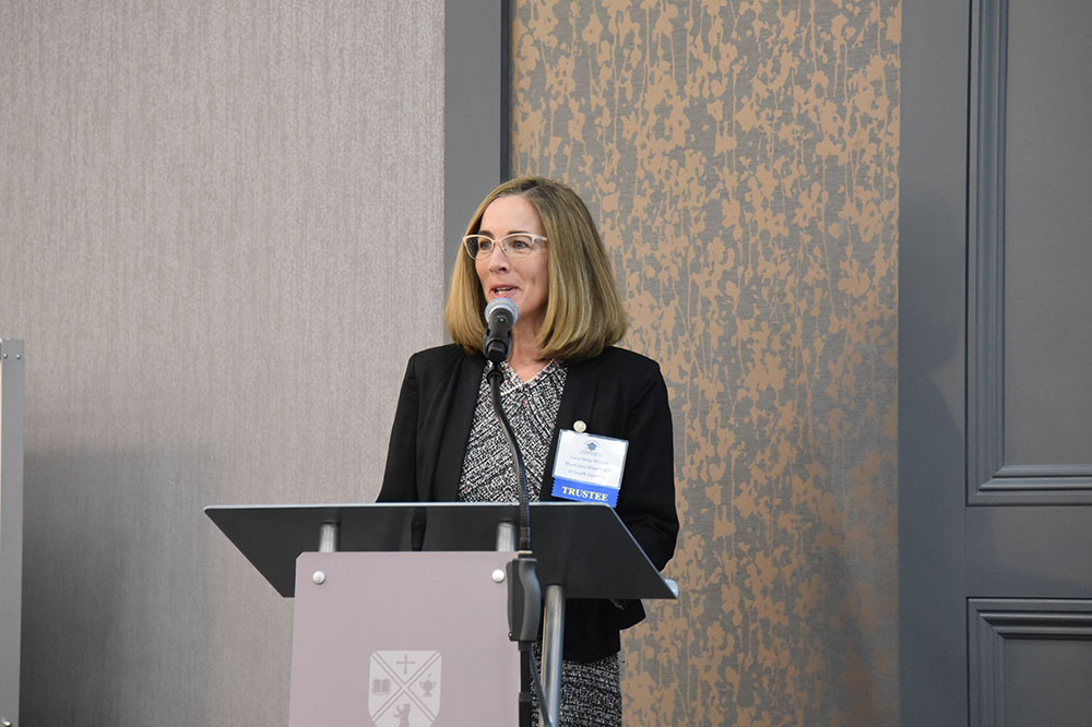 SCICU Board Chair Lucy Grey McIver opened the Spring 2022 board meeting and welcomed trustees.