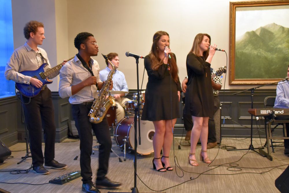 Anderson University's AUthenticity band entertained trustees, presidents, and guests at the March 9 SCICU Trustee Appreciation Reception.