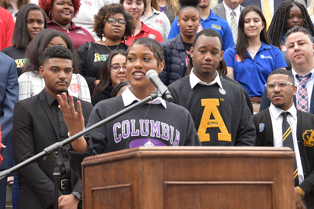 Columbia College senior Zy'keria Moultrie emphasized the importance of Tuition Grants to her college education.