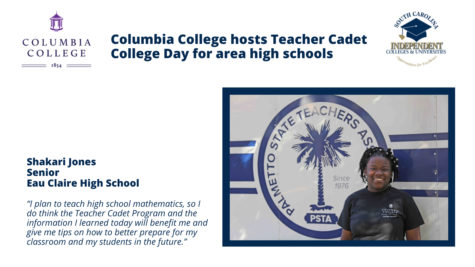 Columbia College held a Teacher Cadet College Day for Columbia-area high schools Nov. 2.
