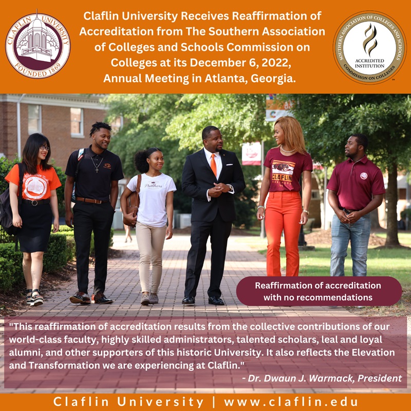 Claflin University receives reaffirmation of accreditation from SACSCOC